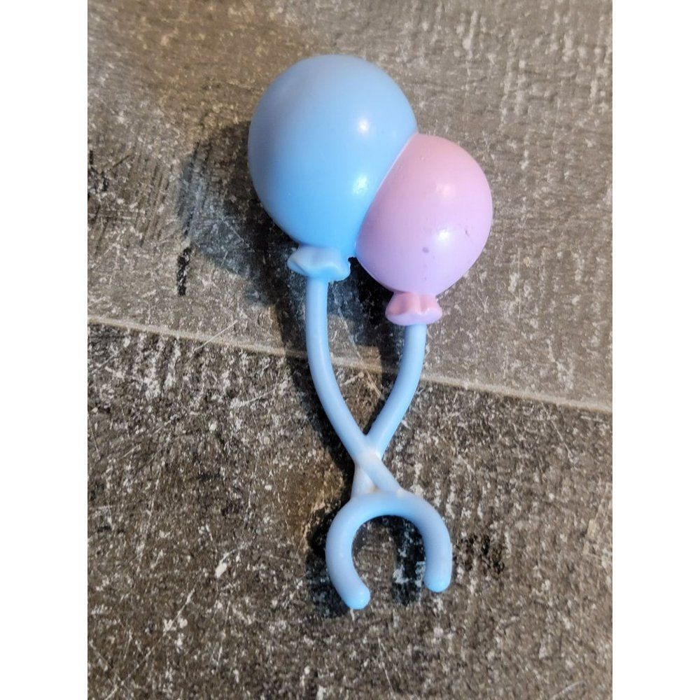 Pink blue balloons clip on doll accessory toy figure